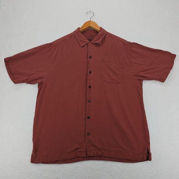 Tommy Bahama Other - Tommy Bahama Classic 100% Silk Mens Shirt Short Sleeve Size Large Red‎ Color